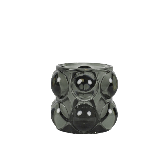 Lysestage i Grå med Bobler