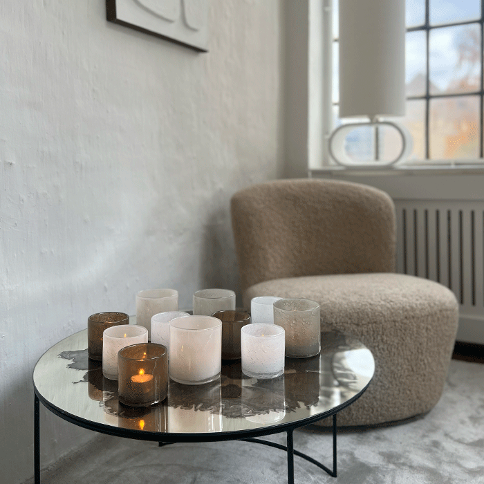 Lysestage med Dråber Hvid