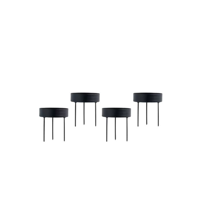 Lysholder Sort 4 stk