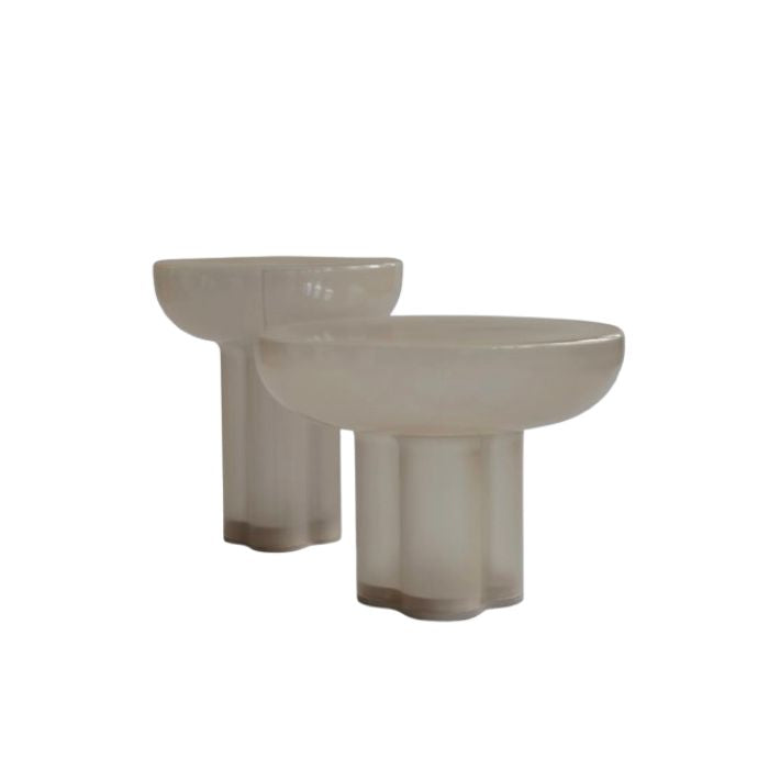 Sidebord Glas Sand Ø45