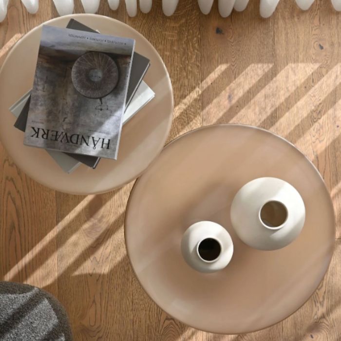 Sidebord Glas Sand Ø45