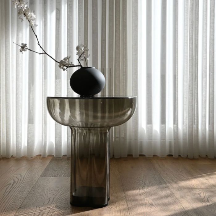 Sidebord Glas Smoked Ø45