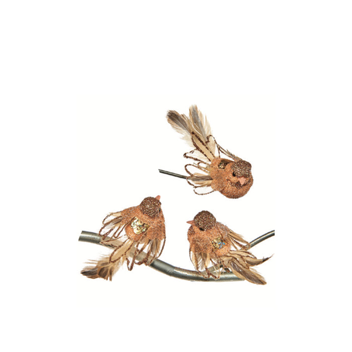 Juleclips - Glimmer fugl 8cm