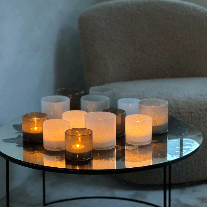 Lysestage med Dråber Hvid