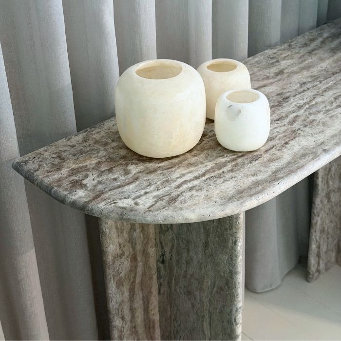 Balie Balie Konsolbord Silver Travertin