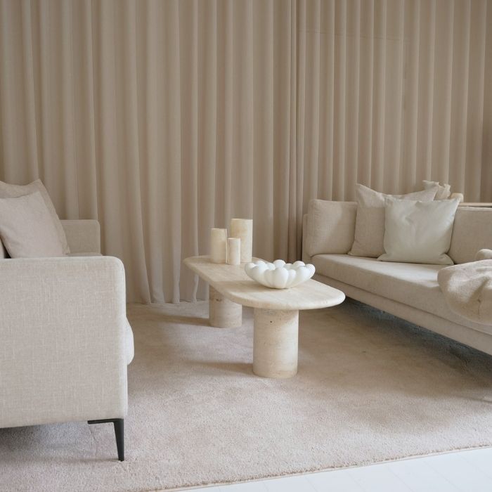 Balie Balie Ovalt Sofabord Travertin