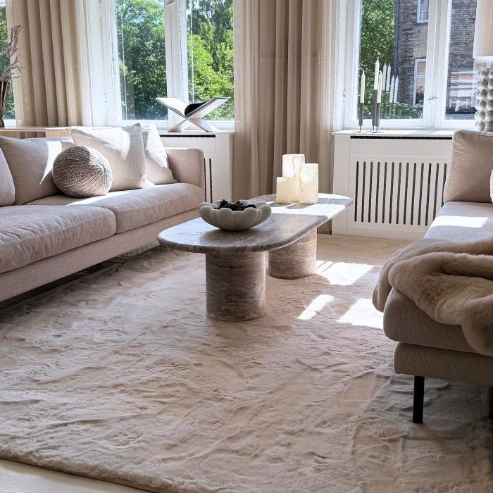 Balie Balie Ovalt Sofabord Silver Travertin