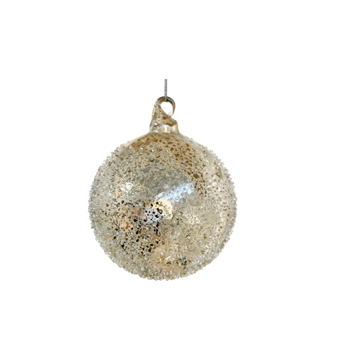 Julekugle---antik-sølv-med-bobler-12-cm