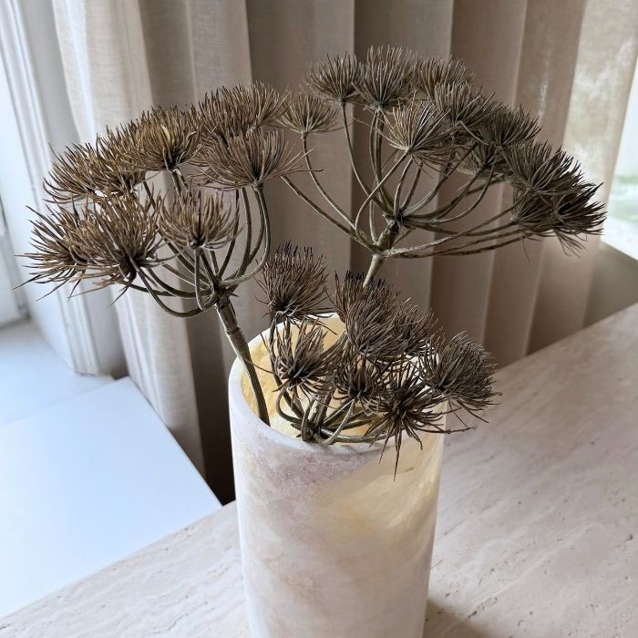 Kunstig Heracleum Tre Hoveder Brun