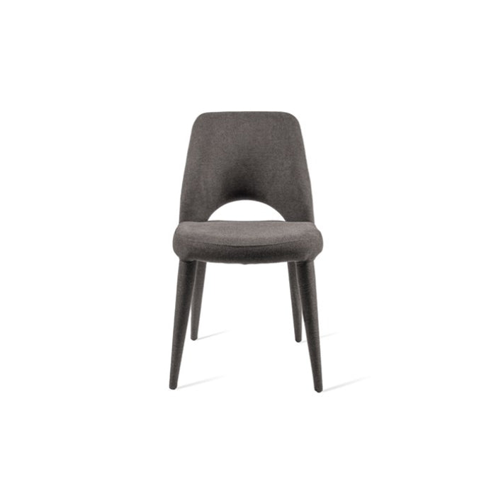 Spisebordstol i grå uden armlæn i 100% polyester